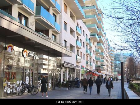 Budapest - The Corvin Promenade in the Corvin Quarter-stock-foto