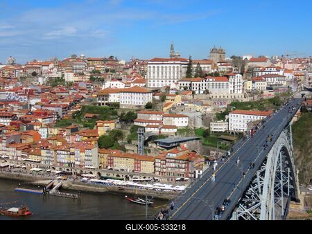 Porto panorama - Portugal - Luíz Bridge - Douro river-stock-foto
