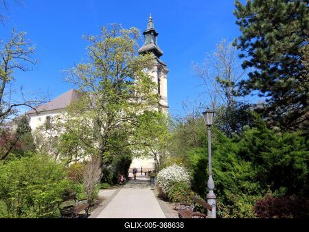 Jászberény - Church of Assumption - Main Square - Hungary-stock-foto