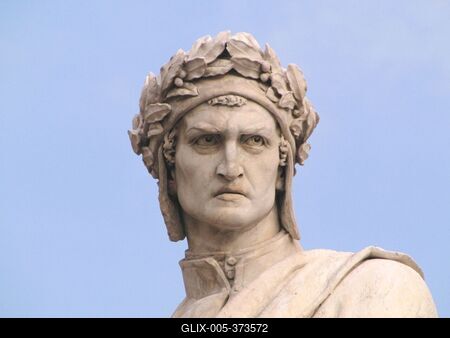 Statue of Dante Alighieri - Florence - Firenze - Sanrta Croce-stock-foto
