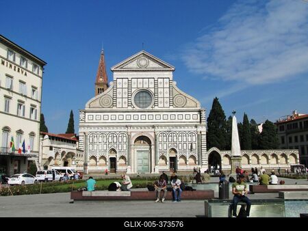 Firenze - Florence - Santa Maria Novella - Church and Sqaure-stock-foto