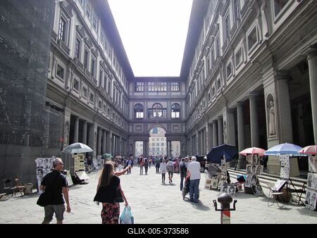 Uffizi - Girenze - Florence - Italy - Gallery-stock-foto