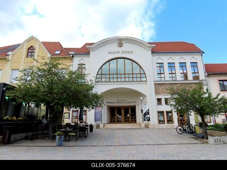 Keszthely - The Balaton Theater on the Main Square - Hungary-stock-foto