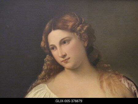 Flora - Tiziano - Painting - Florence - Uffizi Gallery-stock-foto