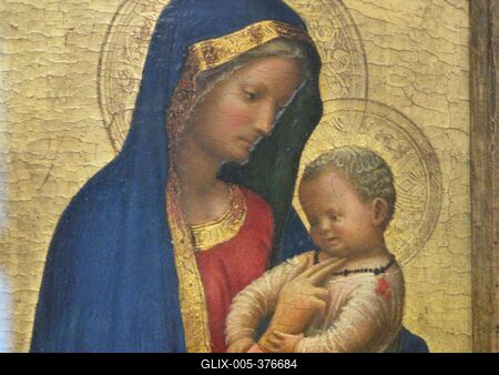 Madonna and Child - Masaccio - Uffizi - Florence-stock-foto