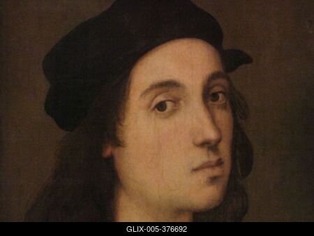 Self-portrait of Raphael - Florence - Uffizi Gallery-stock-foto