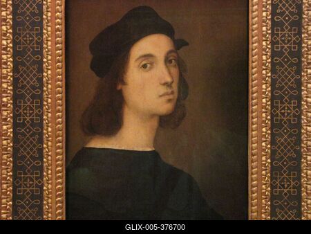Self-portrait of Raphael - Florence - Uffizi Gallery-stock-foto