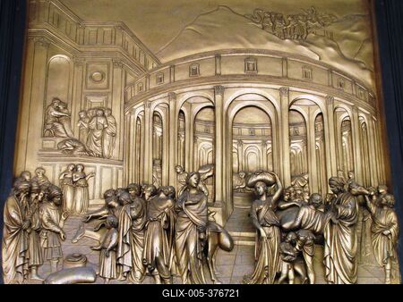 Paradise Gate of the Baptistery of San Giovanni - Florence - Joseph being sold by his brothers-stock-foto