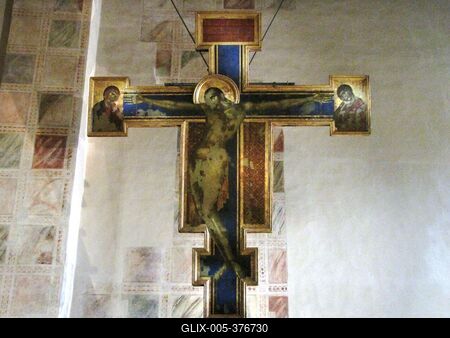 The Crucifixion by Cimabue - Florence - Santa Croce-stock-foto