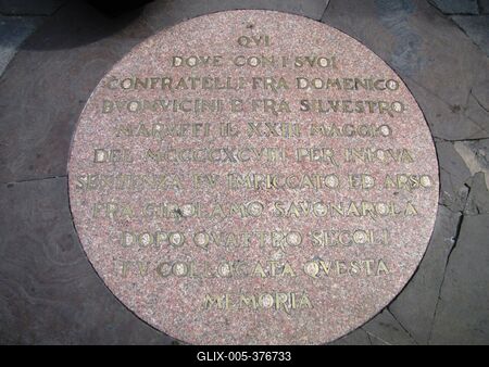 Site of execution of Girolamo Savonarola - Florence - 1498-stock-foto