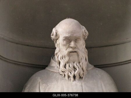 Statue of Guido Aretino - Florence - Firenze - Uffizi Gallery-stock-foto