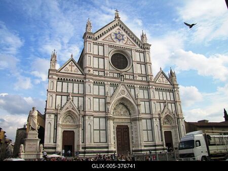 Firenze - Church of Santa Croce - Florence - Dante-stock-foto