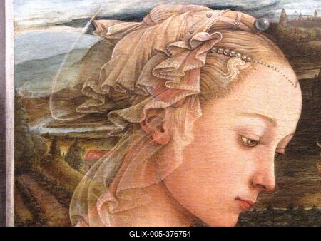 Detail of Madonna with child and two Angels - Filippo Lippi - Florence - Uffizi-stock-foto