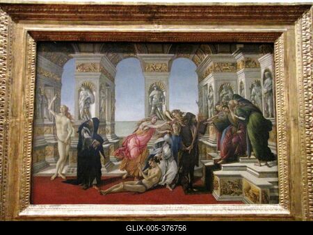 The Calumny - Sandro Botticelli - Florence - Uffizi-stock-foto