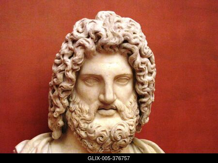 Head of the god Zeus Jupiter - Florence - Uffizi Gallery-stock-foto