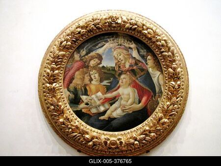 Sandro Botticelli - Madonna with child and five Angels - Florence - Uffizi-stock-foto