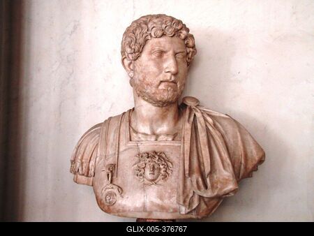 Bust of Emperor Hadrian - Florence - Uffizi Gallery-stock-foto
