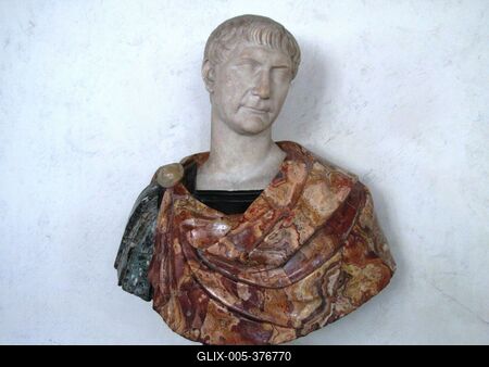 Bust of Emperor Trajan - Florence - Uffizi Gallery-stock-foto