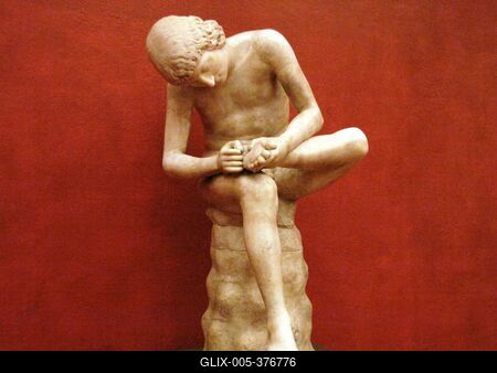 The Thorny Boy statue - Florence - Uffizii Gallery-stock-foto