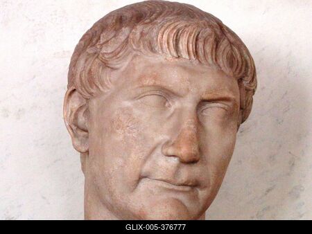 Detail of the bust of Emperor Trajan - Uffizi - Florence-stock-foto