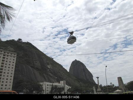 Rio de Janeiro, 25 January 2018Cableway (Bondinho) to the Sugar Glass Hill (Pao de Acucar) and to the Urca mountain. Right up the Sugar Glass (Pao de Acucar). The Sugar Glass Hill in two stages, with a transfer you can get up.A Cukors?veg (Pao de Acucar) hegyre viv? dr?tk?t?lp?lya (Bondinho) az Urca hegy fel? vonul? kabinnal. Jobbra f?ljebb a Cukors?veg (Pao de Acucar) hegy. A Cukors?veg hegyre k?t szakaszban, ?tsz?ll?ssal lehet feljutni.-stock-foto