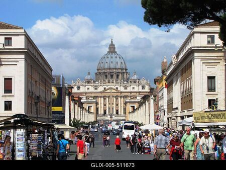 Rome - Vatican - St. Peters Baslica - Via della Conciliazione-stock-foto