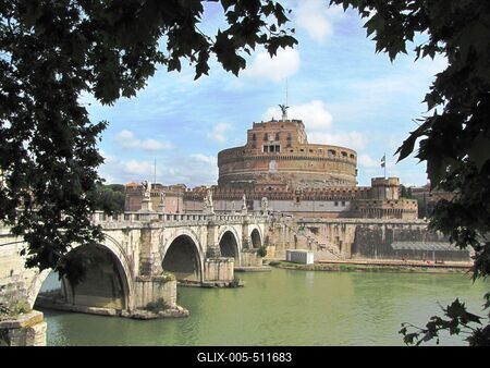 Rome - Tevere - Castel Sant'Angelo-stock-foto