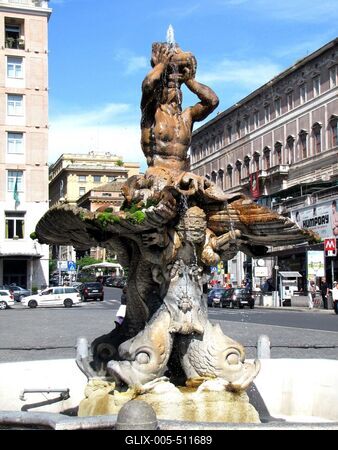 Tritone Fountain - Rome - Bernini-stock-foto