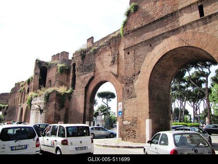 Aurelius City Walls - Rome - Pincio Gate - Villa Borghese-stock-foto