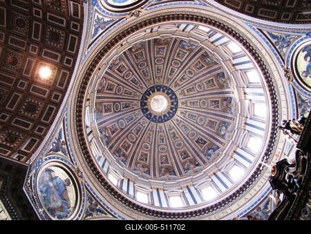 Vatican - Dome of St. Peter's Basilica - Michelangelo-stock-foto