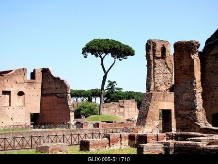 Rome - Palatinus Hill - Emperors' Palace-stock-foto