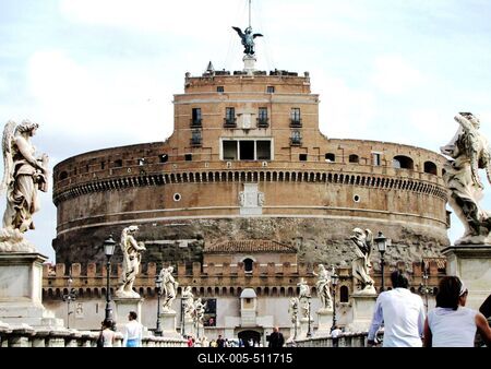 Rome - Castel Sant'Angelo - Emperor Hadrian's Mausoleum-stock-foto