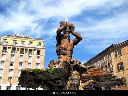 Tritone Fountain - Rome - Bernini-stock-foto