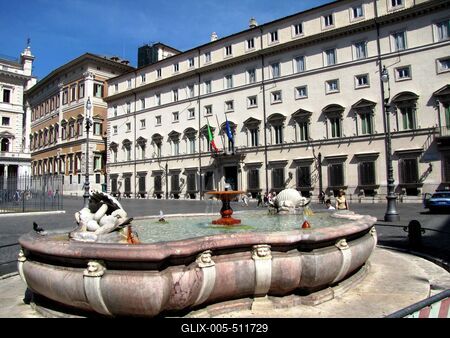 Rome - Colonna Square - Chigi and Montecitorio Palace-stock-foto