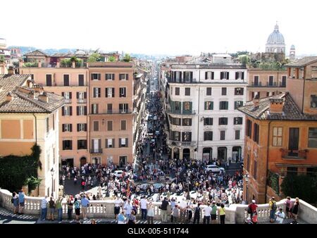Rome - Panorama - Piazza di Spagna-stock-foto