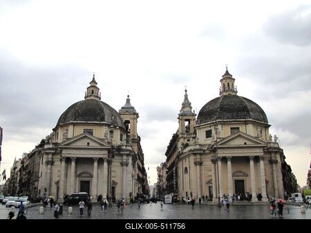 Rome - Twin Church in Popolo Square-stock-foto