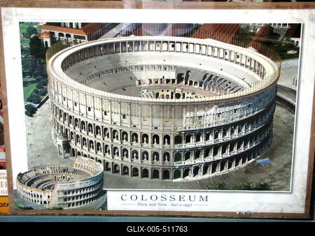 Rome - Coliseum - Reconstruction drawing-stock-foto