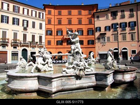 Neptun Fountain - Rome - Piazza Navona-stock-foto