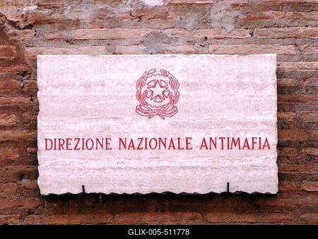 Name plaque - Rome - Mafia Investigation Directorate-stock-foto