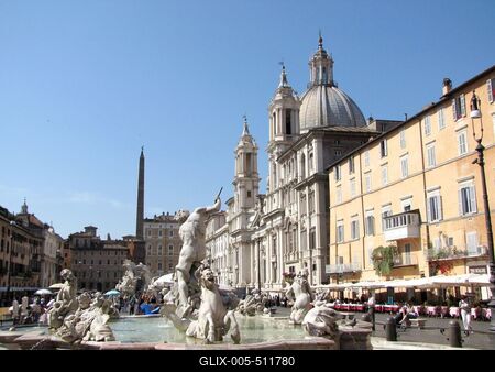 Rome - Navona Square - Fountain of Neptune-stock-foto