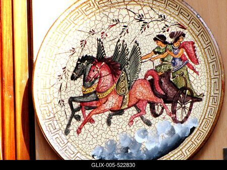 Ancient Greek patterned plate - Athens-stock-foto