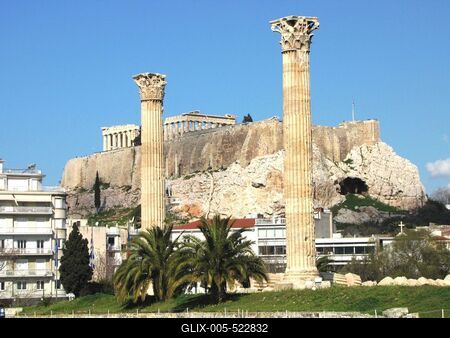 Athens - Temple of Zeus - Acropolis-stock-foto