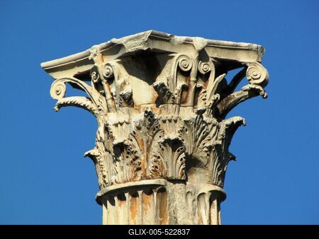 Corinthian Column - Temple of Zeus - Athens-stock-foto