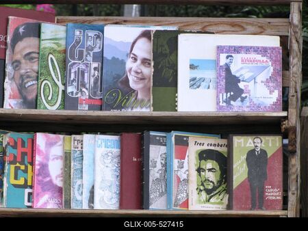 Havana, 25 January 2015Cuban bookseller stand in the main square of old Havana Plaza de Armas.K?nyveket ?rus?t? kubai Havanna ?v?ros?nak f?ter?n, a Plaza de Armas-on.-stock-foto