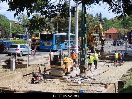 Electric track repair - Budapest-stock-foto