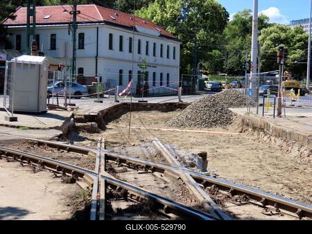 Electric track repair - Budapest-stock-foto