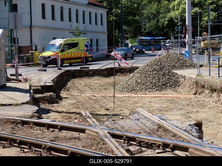 Electric track repair - Budapest-stock-foto