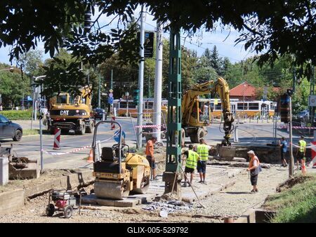 Electric track repair - Budapest-stock-foto