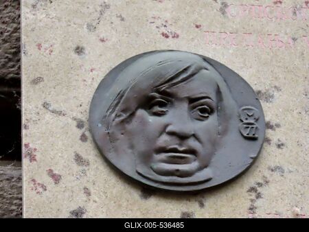 Memorial plaque of Hungarian composer Vujicsics Tihamér - Budapest-stock-foto