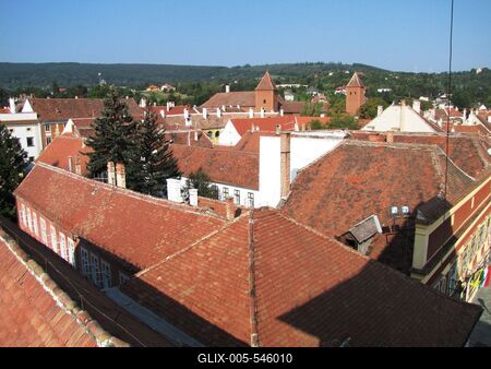 K?szeg (Hungary), 13 September 2016.View of the Historical Hungarian City of K?szeg.K?szegi l?tk?p.-stock-foto